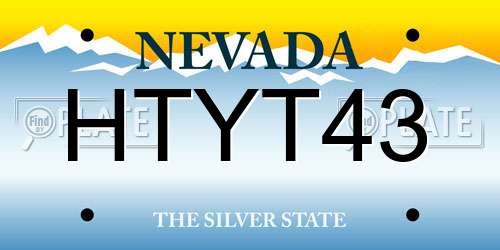 HTYT43 Nevada License Plate