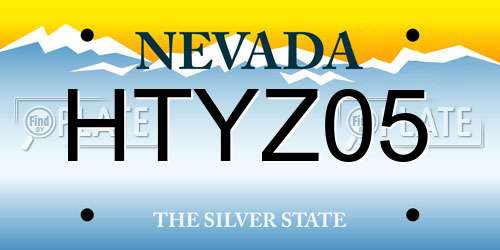 HTYZ05 Nevada License Plate