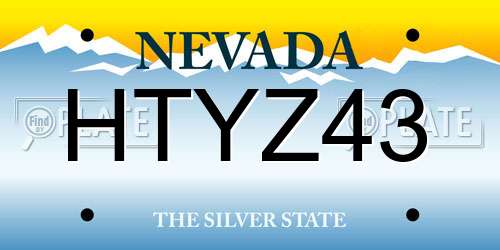 HTYZ43 Nevada License Plate