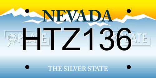 HTZ136 Nevada License Plate
