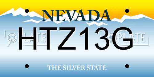 HTZ13G Nevada License Plate