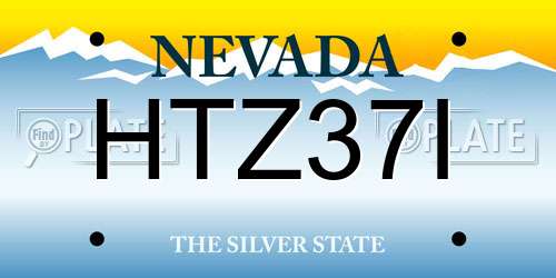 HTZ37I Nevada License Plate