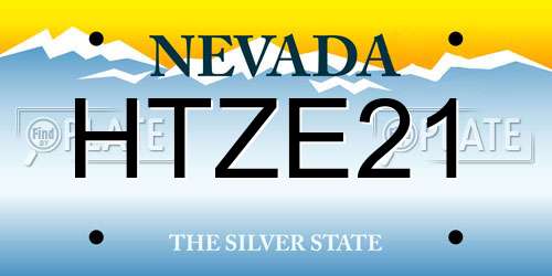 HTZE21 Nevada License Plate