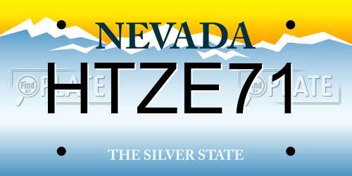HTZE71 Nevada License Plate