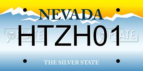 HTZH01 Nevada License Plate