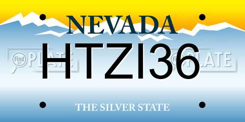 HTZI36 Nevada License Plate