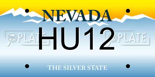 HU12 Nevada License Plate