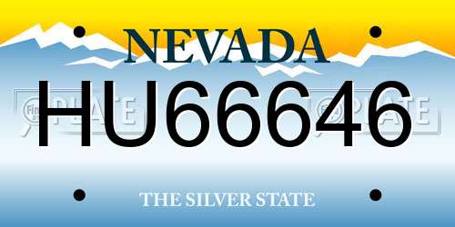 HU66646 Nevada License Plate