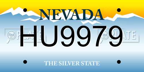 HU9979 Nevada License Plate