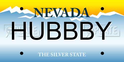 HUBBBY Nevada License Plate