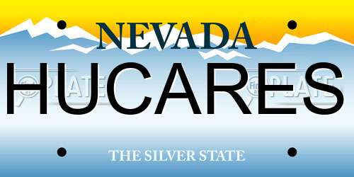 HUCARES Nevada License Plate