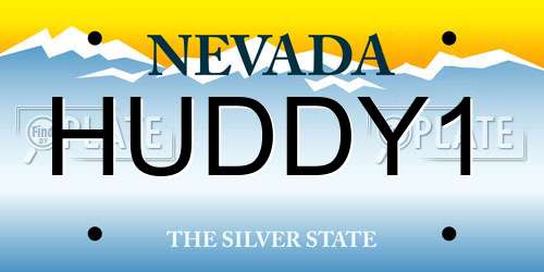 HUDDY1 Nevada License Plate