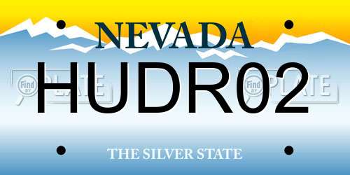 HUDR02 Nevada License Plate