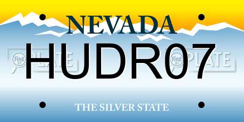 HUDR07 Nevada License Plate