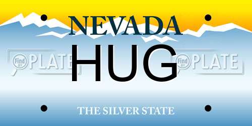 HUG Nevada License Plate