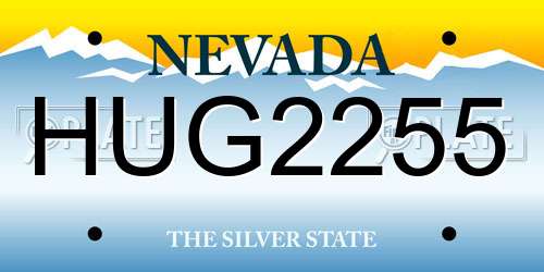HUG2255 Nevada License Plate