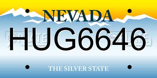 HUG6646 Nevada License Plate