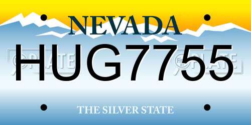 HUG7755 Nevada License Plate