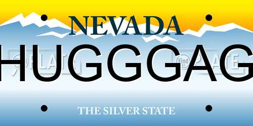 HUGGGAG Nevada License Plate