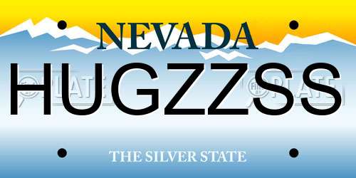 HUGZZSS Nevada License Plate