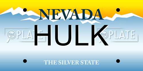 HULK Nevada License Plate