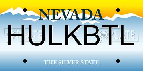 HULKBTL Nevada License Plate