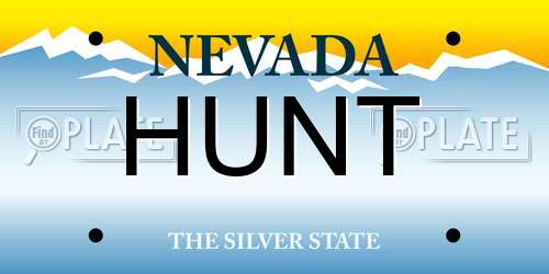 HUNT Nevada License Plate