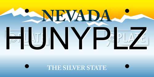 HUNYPLZ Nevada License Plate