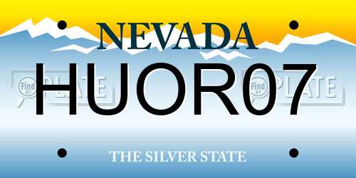 HUOR07 Nevada License Plate