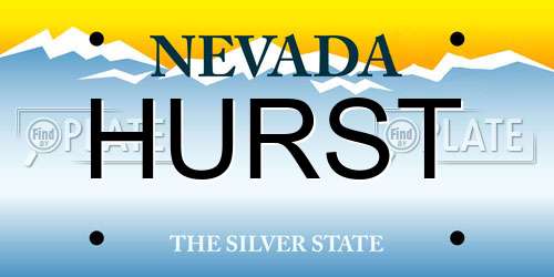 HURST Nevada License Plate