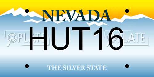 HUT16 Nevada License Plate