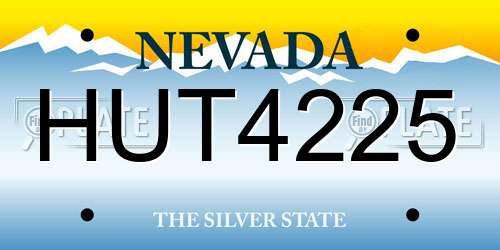 HUT4225 Nevada License Plate