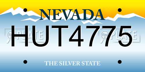 HUT4775 Nevada License Plate