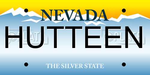HUTTEEN Nevada License Plate
