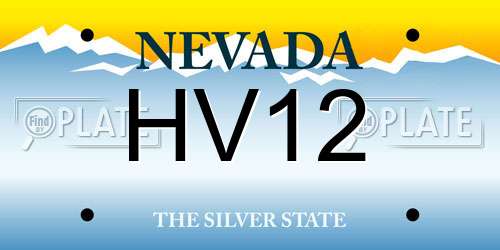HV12 Nevada License Plate