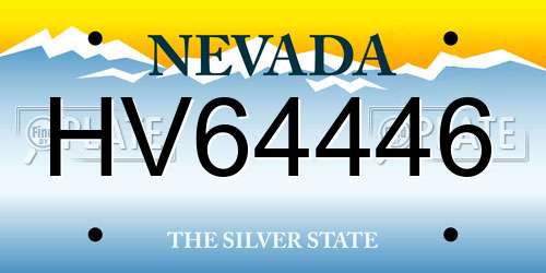 HV64446 Nevada License Plate
