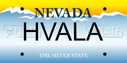 HVALA Nevada License Plate