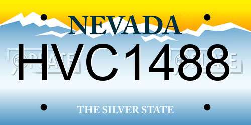 HVC1488 Nevada License Plate