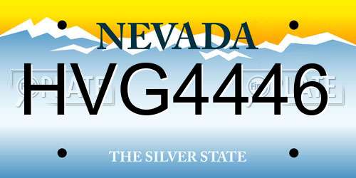 HVG4446 Nevada License Plate