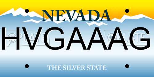 HVGAAAG Nevada License Plate