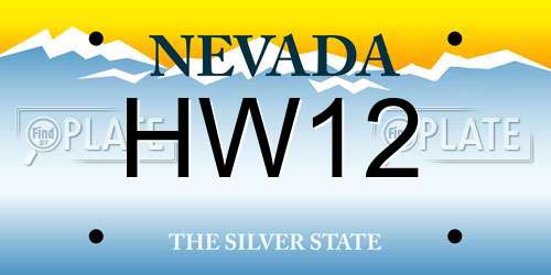 HW12 Nevada License Plate