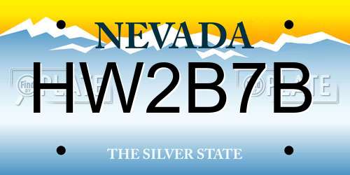 HW2B7B Nevada License Plate