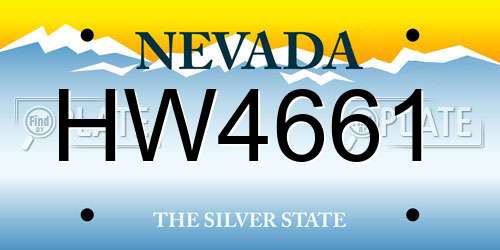 HW4661 Nevada License Plate