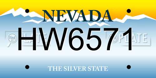 HW6571 Nevada License Plate