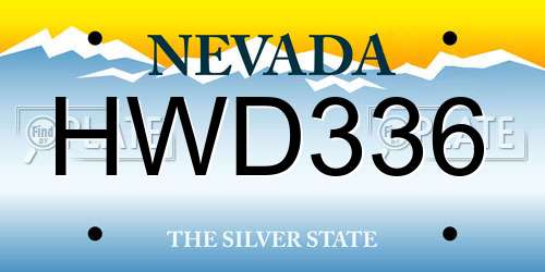 HWD336 Nevada License Plate