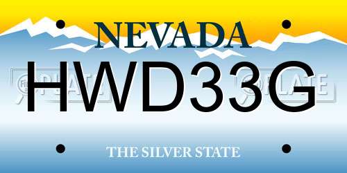 HWD33G Nevada License Plate
