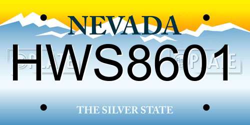 HWS8601 Nevada License Plate
