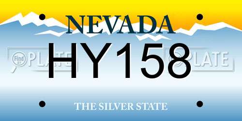 HY158 Nevada License Plate