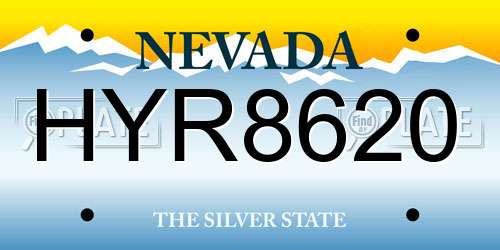 HYR8620 Nevada License Plate