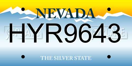 HYR9643 Nevada License Plate